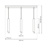 Milagro - Lampa wisząca CORTE 3xGU10