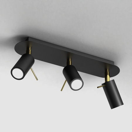 Milagro - Lampa sufitowa PRESTON GOLD/BLACK 3x mini GU10