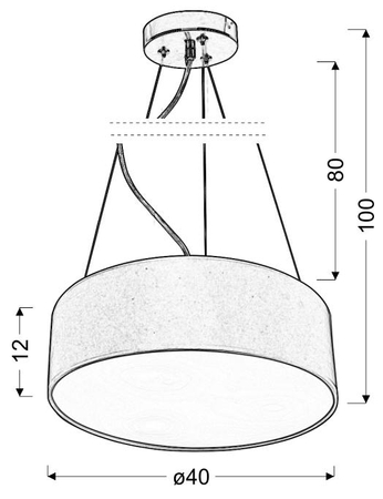 KIOTO LAMPA WISZĄCA 40 3X40W E27 JASNO SZARY