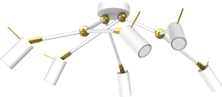 Milagro - Lampa sufitowa IRIS White/Gold 6x mini GU10