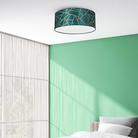 Milagro - Lampa sufitowa ZIGGY GREEN Gold/Bottle green  2xE27  Ø40cm
