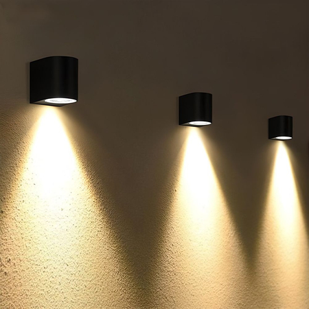 Oprawa elewacyjna kinkiet LED czarny 3W IP44 2700K