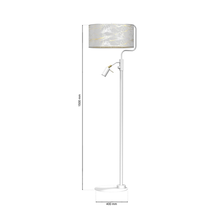 Milagro - Lampa podłogowa SENSO White/Gold 1xE27 + 1x mini GU10