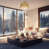 Milagro - Lampa sufitowa MADISON GOLD 9xE14