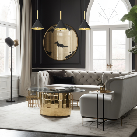 Milagro - Lampa wisząca PERU BLACK 3xE27
