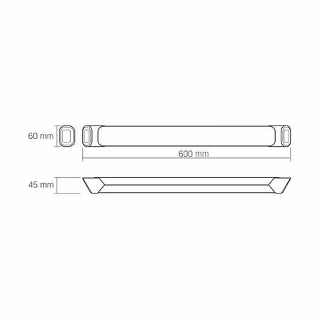 Oprawa lampa liniowa LED VIDEX czarna 36W 60cm 5000K 4000Lm