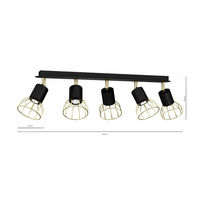 Milagro - Lampa sufitowa DANTE Black/Gold 5x mini GU10