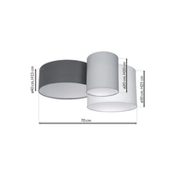 Milagro - Lampa sufitowa STAN GREY 3xE27