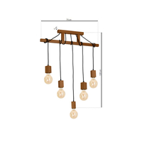 Milagro - Lampa Wisząca JACK 5xE27 Dąb