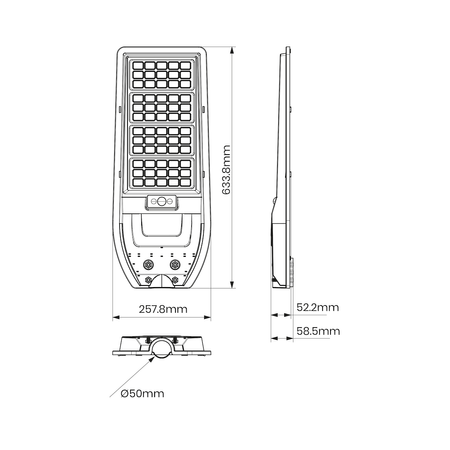 Latarnia Solarna Via 150W 1800lm 6000K