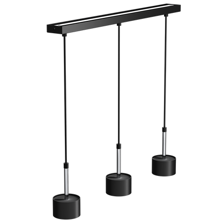 Milagro - Lampa wisząca ARENA BLACK/SILVER 3xGX53