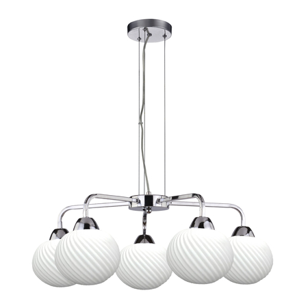 Madryt lampa wisz¹ca chrom 5x60W E27 klosz biały