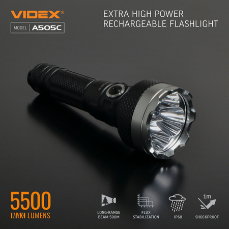 Latarka kompaktowa LED przenośna 20W 5500lm IP68 500m