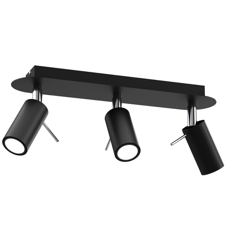 Milagro - Lampa sufitowa PRESTON BLACK/CHROME 3x mini GU10