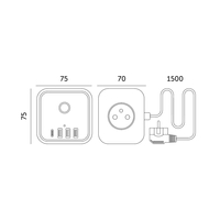 Przedłużacz LINEA PRO CUBE C 3gn+3USB/1USB-C/1,5m/Zu+W biały Kobi