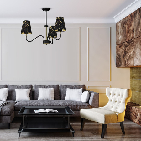 Milagro - Lampa wisząca HERMES Black/Gold 3xE27