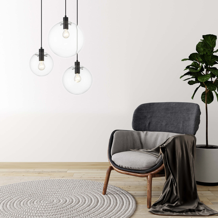 Lampa wisząca Puerto czarna 3xE27