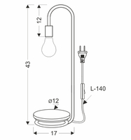ABI LAMPKA STOŁOWA CZARNO ZŁOTY 1X40W E14