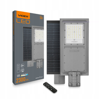 Lampa uliczna LED Videx 2300 Lumenów Zasilanie Bateryjne Solarne Pilot VL-SLSO-082-S