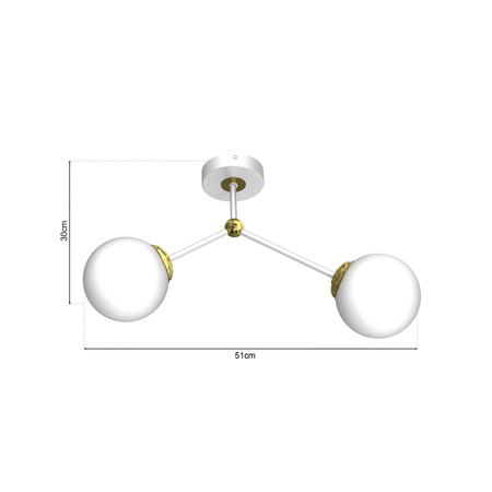 Milagro - Lampa sufitowa JOY WHITE / GOLD 2xE14