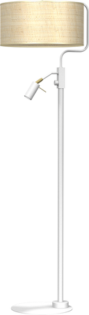 Lampa podłogowa Marshall 1xE27 + 1x mini GU10 Biały / Rattan