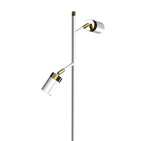 Milagro - Lampa podłogowa JOKER WHITE/GOLD 2xGU10