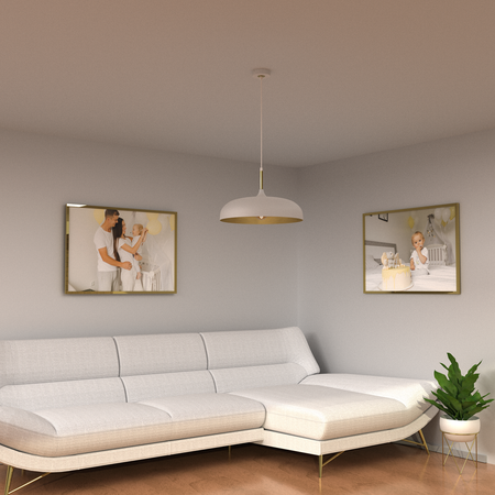 Milagro - Lampa wisząca LINCOLN WHITE/GOLD 1xE27 45cm