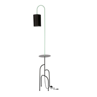 RAVELLO LAMPA PODŁOGOWA CZARNY+ZIELONY 1X40W E14 ABAŻUR CZARNY