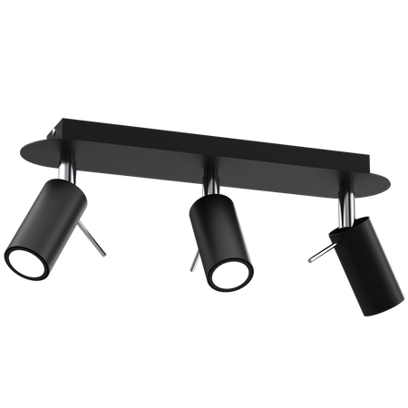 Milagro - Lampa sufitowa PRESTON BLACK/CHROME 3x mini GU10