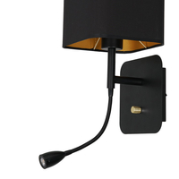 Milagro - Kinkiet NAPOLI BLACK/GOLD 1xE27 + 1W LED