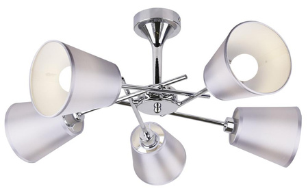 Candellux - Vox Lampa Wisząca 5X40W E14 Chrom Z Abażurem