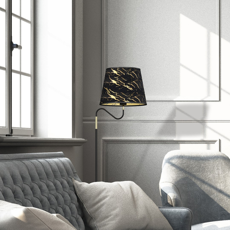 Milagro - Lampa stojąca HERMES Black/Gold 1xE27