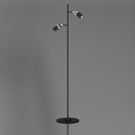 Milagro - Lampa podłogowa JOKER BLACK/CHROME 2xGU10