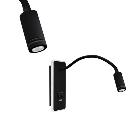 Milagro - Lampka nocna BASE 8W+2W BLACK