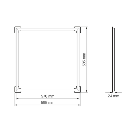 Panel ramka składana sufitowa podtynkowa LED Videx 60x60 40W 5000K