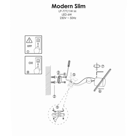 Kinkiet Modern Slim 60 cm czarny LED 3000K