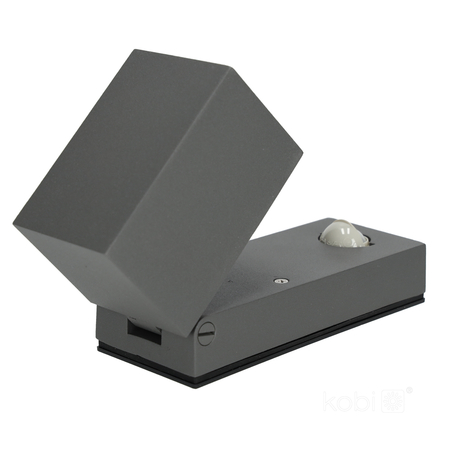 Kinkiet ogrodowy z czujnikiem ruchu QUAZAR 15 1xGU10 LX IP44 szary Kobi