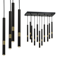 Milagro - Lampa wisząca MONZA BLACK/GOLD 11xG9 8W