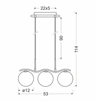 Candellux - Ramon Lampa Wisząca Chromowy 3X40W G9 Klosz Biały