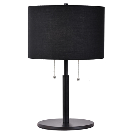 Lampa stołowa Fogo czarna 2xE27