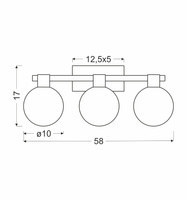 Candellux - Maldus Lampa Kinkiet Chromowy 3X40W G9 Klosz Biały