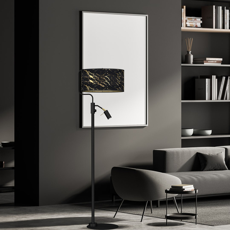 Milagro - Lampa podłogowa SENSO Black/Gold 1xE27 + 1x mini GU10