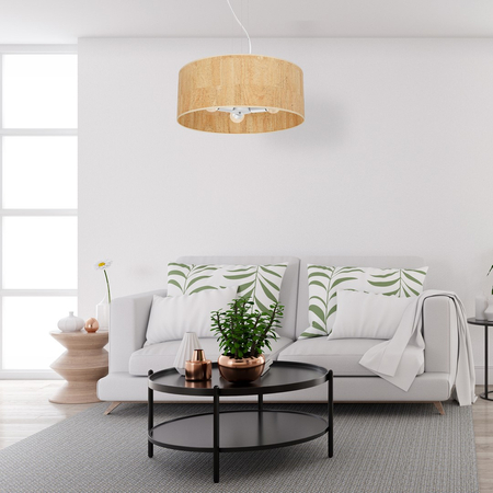 Milagro - Lampa wisząca CORK White/Cork 3xE27