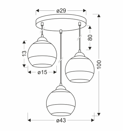 CONTESSA LAMPA WISZĄCA TALERZ CZARNY 3X40 E27 KLOSZ ZŁOTY