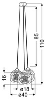 Candellux - Trio 1 Lampa Wisząca 3X60W E27 Chrom