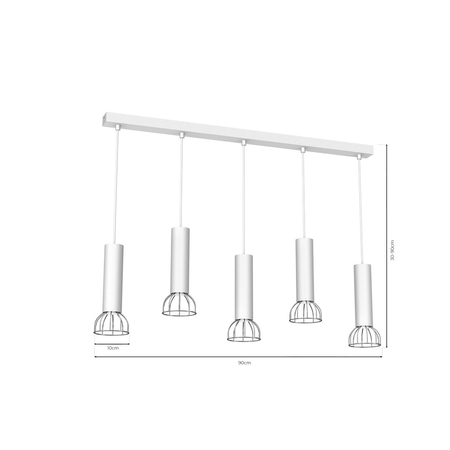 Milagro - Lampa Wisząca DANTE SILVER 5x mini GU10
