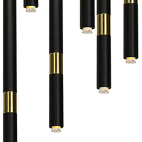 Milagro - Lampa wisząca MONZA BLACK/GOLD 7xG9 8W