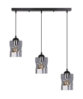 Felis lampa wisząca czarny 3x60w e27 klosz dymiony