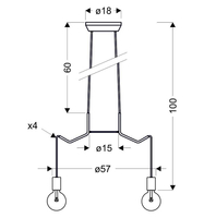 BASSO LAMPA WISZĄCA 4X40W E27 BIAŁY MATOWY