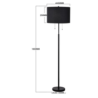 Lampa podłogowa Fogo czarna 2xE27